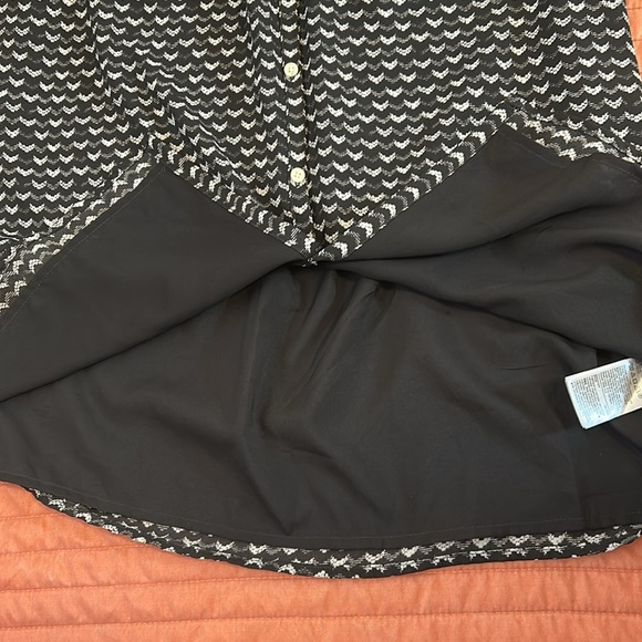 NWT GAP Black White Geomtric Print Long Sleeve Button Down Midi Shirt Dress sz S - Picture 11 of 16